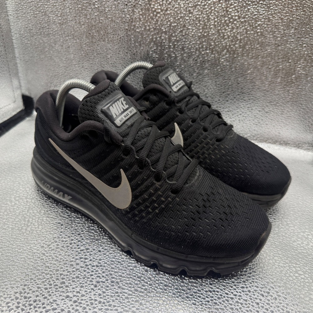 Size 9.5 Nike Air Max 2017 Running Shoes Womens Black Excellent 849560-001